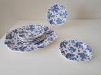 Beatrix Society Ceramique gebakstel blauwe bloemen 50/60, Ophalen, Gebruikt, Bord(en), Overige stijlen