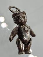 Antieke zilveren teddybeer hanger - beweegbare ledematen, Ophalen of Verzenden, Zilver, Zilver, Dier