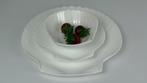 Vintage Arcoroc Coquillage wit coquille schelp borden setje, Ophalen, Overige materialen, ., Zo goed als nieuw