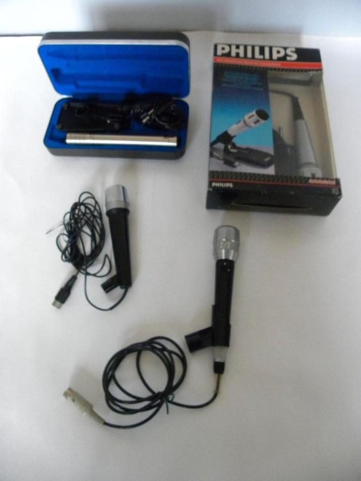 3 Philips Microfoon,s uit de jaren 60-70tig, Audio, Tv en Foto, Bandrecorders, Onderdeel, Ophalen of Verzenden