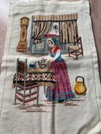Geborduurde vintage wandkleedje, Hobby en Vrije tijd, Borduren en Borduurmachines, Ophalen of Verzenden