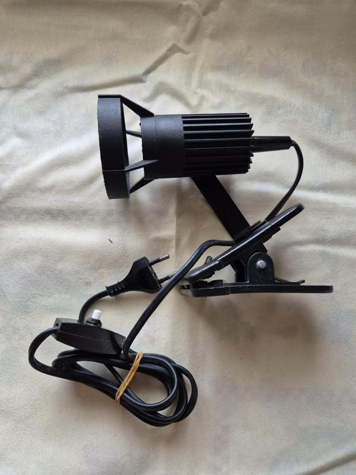 Vintage - Wandlamp - Klemlamp - Klemspot - Zwart - Kunststof, Huis en Inrichting, Lampen | Wandlampen, Gebruikt, Kunststof, Ophalen of Verzenden