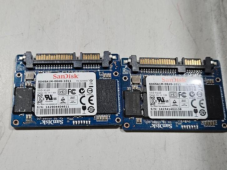Sandisk 64gb sata slim ssd, Computers en Software, Harde schijven, Gebruikt, Laptop, Intern, SSD, Ophalen of Verzenden