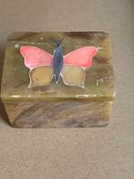 Groen marmeren doosje/ parelmoer inleg, Antiek en Kunst, Verzenden