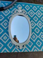 Brocante witte spiegel, Huis en Inrichting, Woonaccessoires | Spiegels, Minder dan 100 cm, Gebruikt, Rechthoekig, Ophalen of Verzenden