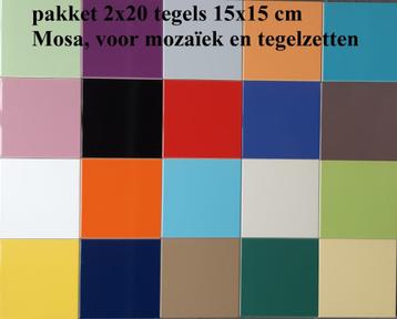 gekleurde wantegels, 15x15 cm, pakket 40 tegels vanaf €35,- beschikbaar voor biedingen