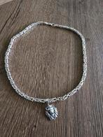 Koningsketting + hanger, Sieraden, Tassen en Uiterlijk, Met hanger, Ophalen of Verzenden, Zo goed als nieuw, Zilver
