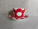 Kop en schotel Polkadot Rood Wit Maxwell & Williams, Ophalen of Verzenden, Zo goed als nieuw, Overige stijlen, Kop(pen) en/of Schotel(s)