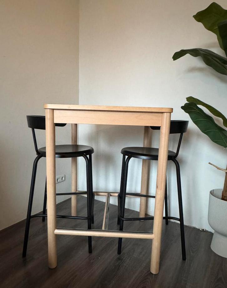 Bartafel set RÖNNINGE met 2 barkrukken YNGVAR, Huis en Inrichting, Tafels | Statafels, Zo goed als nieuw, Ophalen