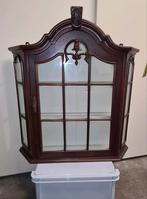 Antiek vitrinekastje wandkastje hangkastje, Huis en Inrichting, Ophalen, Glas, 50 tot 100 cm, Antiek vintage