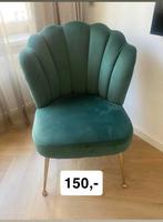 Groene Velvet Stoelen + Eettafel, Twee, Overige kleuren, Ophalen of Verzenden, Zo goed als nieuw