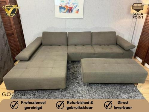 GRATIS LEVERING  “Goossens Alvin + Hocker Alvin” Donkergroen, Huis en Inrichting, Banken | Bankstellen, Zo goed als nieuw, Vierpersoons of meer