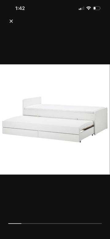 Ikea SLAKT Bedframe met Opbergruimte - Wit - afbeelding 6