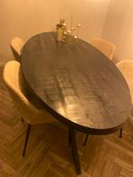 Zwarte Mango Houten Eettafel, Ophalen, 100 tot 150 cm, Zo goed als nieuw, 150 tot 200 cm