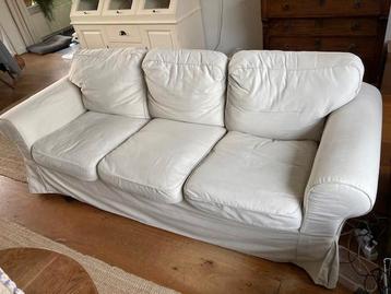 Nette IKEA Ektorp 3-zits & 2-zits bank, beige; extra hoezen - afbeelding 3
