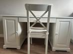 Witte hemnes Bureau met Stoel ikea, Huis en Inrichting, Bureaus, Ophalen, Gebruikt, Bureau