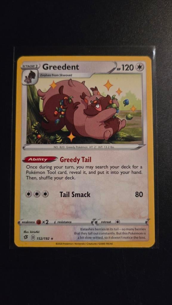 Pokemon Kaart Greedent (rare) 152/192 Rebel Clash NM, Verzenden, Zo goed als nieuw, Losse kaart