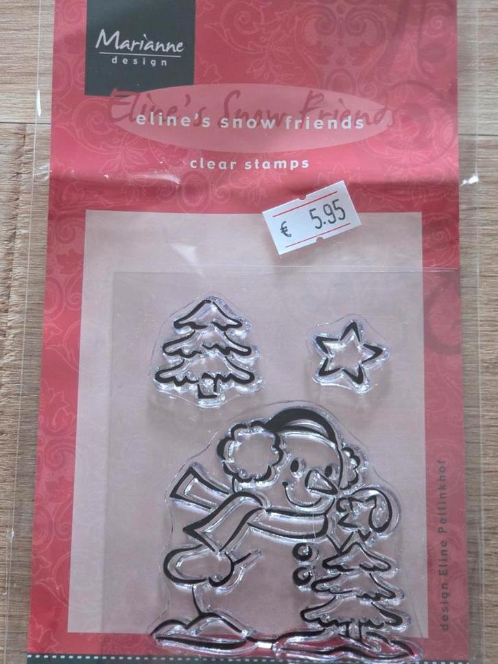 2 stempels Marianne Design Eline's Snow Friends Clear Stamps, Hobby en Vrije tijd, Stempelen, Zo goed als nieuw, Clearstamp, Ophalen of Verzenden