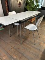 Vintage Retro Formica Brabantia uitschuifbaar tafel 2stoelen, Ophalen of Verzenden, Huis en Inrichting