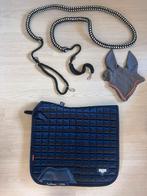 Le Mieux navy Blauw longeerhulp grijs oranje oornetje, Dieren en Toebehoren, Paarden en Pony's | Dekens en Dekjes, Ophalen of Verzenden