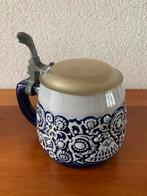 Antieke bierpul met tinnen deksel, Antiek en Kunst, Ophalen of Verzenden