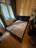 Zwart Malm Ikea Bed 140x200 + Lattenbodem & Lamp, Huis en Inrichting, Slaapkamer | Bedden, Ophalen, Zwart, Tweepersoons, 140 cm