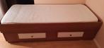 1-persoons houten bed met opberglades, Ophalen, Gebruikt, 90 cm, Eenpersoons