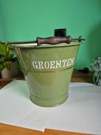 Groen emaille groenten emmer nr2., Antiek en Kunst, Ophalen of Verzenden