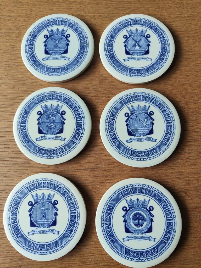 Onderzetters marine luchtvaart dienst, Ophalen of Verzenden, Marine, Nederland, Embleem of Badge