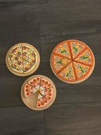 Speelgoed Pizza Set met dozen en snijder en opscheplepel, Ophalen of Verzenden, Gebruikt, Hout, Speelkeuken-accessoire