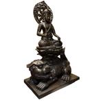 Grote Chinese bronzen Wenshu Bodhisattva op leeuw, Ophalen of Verzenden, Gebruikt