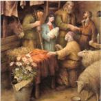 Marius van Dokkum  Kunstkaart    Bezoek van herders in stal, Ophalen of Verzenden, 1980 tot heden, Gelopen, Noord-Holland