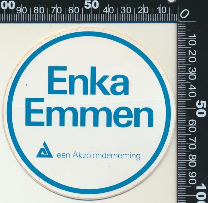 Sticker: Enka Emmen - Een Akzo onderneming, Verzamelen, Stickers, Zo goed als nieuw, Bedrijf of Vereniging, Verzenden