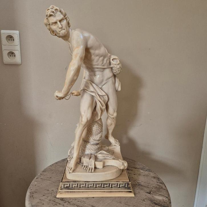 A. Santini imposant beeld David tegen Goliath 60 cm hoog, Antiek en Kunst, Kunst | Beelden en Houtsnijwerken, Ophalen