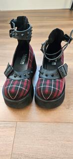 Killstar,  EU 37, red tartan, Zo goed als nieuw, Rood, Sandalen of Muiltjes, Ophalen of Verzenden