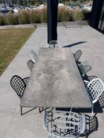 Authentieke tuintafel 220x100 cm met los onderstel, Tuin en Terras, Ophalen, Zo goed als nieuw, Rechthoekig
