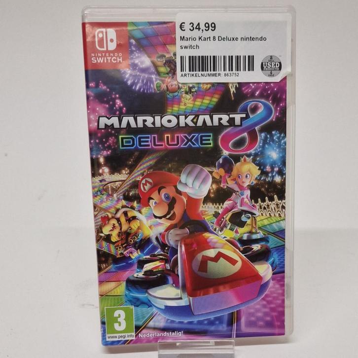 Mario Kart 8 Deluxe nintendo switch, Spelcomputers en Games, Spelcomputers | Nintendo Switch, Zo goed als nieuw