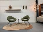 2 Nieuw Artifort Shark Lounge Fauteuils groen stof stoel