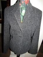 E1160 Nadine H mt 40 jasje tweed grijs zwart wol zijde, Maat 38/40 (M), Verzenden, Nadine H, Zo goed als nieuw