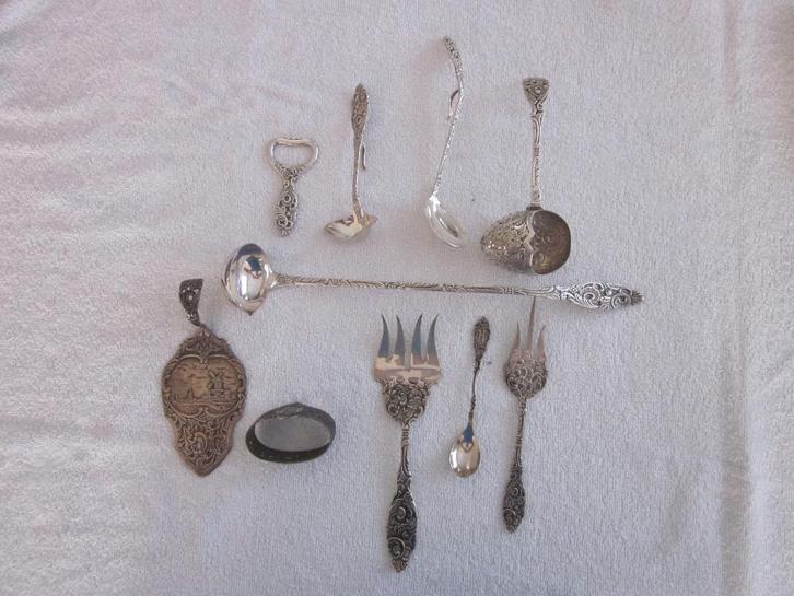 10 Verzilverde delen Gero 90 model 635 Georg Nilsson. set 7, Antiek en Kunst, Antiek | Goud en Zilver, Ophalen of Verzenden