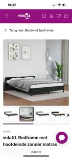 Bedframe met hoofdeinde zonder matras 140x200 cm zwart, Ophalen, Zwart, Tweepersoons, 140 cm