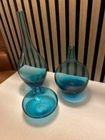 Set van 3 Blauwe Glazen Salong Vazen (Ikea), Ophalen, Blauw, 75 cm of meer, Glas