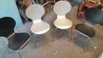 4 x eetkamerstoel eetkamerstoelen zwart en zilver stoel hout, Ophalen, Gebruikt, 40 tot 60 cm, 50 tot 75 cm