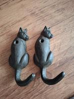 Mooie Gietijzeren KATTEN Kleding Haakjes - 2 stuks, Ophalen of Verzenden, Zo goed als nieuw, Overige materialen, Wandhaken