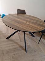 Mooie subtiele eettafel rond en hout 120cm, Ophalen, Rond, Zo goed als nieuw, Vier personen