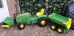 John Deere traptractor + aanhanger + veger GROOT MODEL!, Kinderen en Baby's, Speelgoed | Buiten | Voertuigen en Loopfietsen, Ophalen
