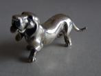 Miniatuur zilver DT7 hond teckel zilveren miniaturen, Verzenden, Zilver