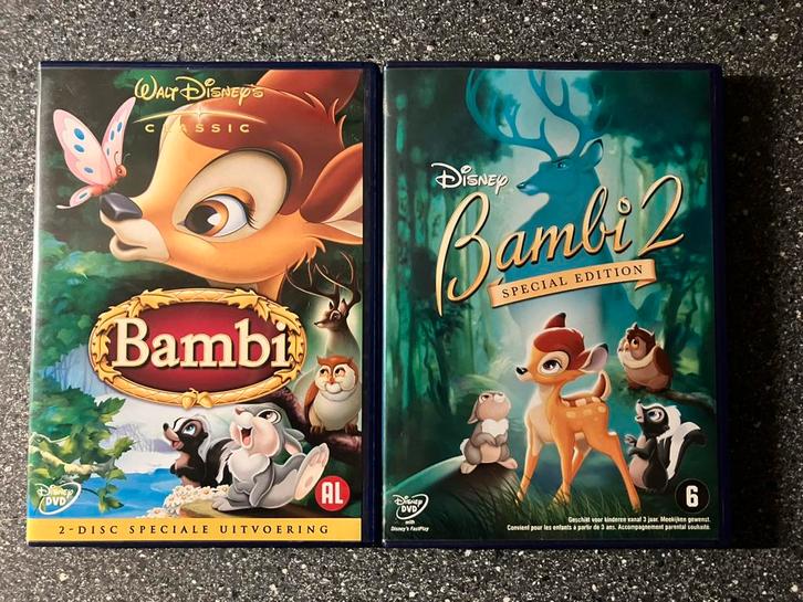Bambi 1 + Bambi 2 (3-Disc) Disney, Cd's en Dvd's, Dvd's | Tekenfilms en Animatie, Zo goed als nieuw, Overige soorten, Tekenfilm
