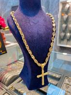 14k Gouden Ketting & Kruishanger, Sieraden, Tassen en Uiterlijk, Ophalen, Verstelbaar, Nieuw, Goud