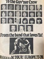 Paginagrote A3 advertentie STATUS QUO band crew 1978, Ophalen of Verzenden